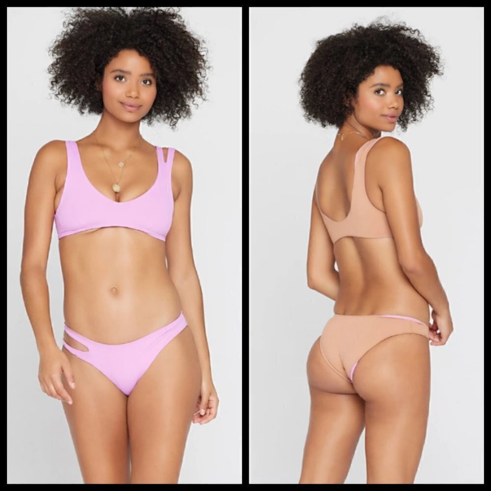 💕L*SPACE💕 Reversible Bikini Set ~ Putty M NWT